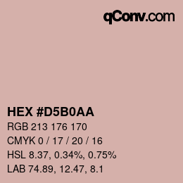 颜色代码: HEX #D5B0AA | qconv.com