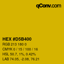 Color code: HEX #D5B400 | qconv.com