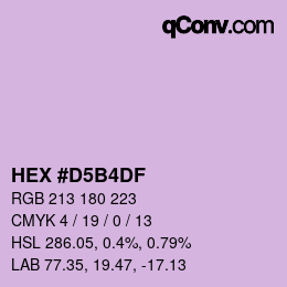 颜色代码: HEX #D5B4DF | qconv.com