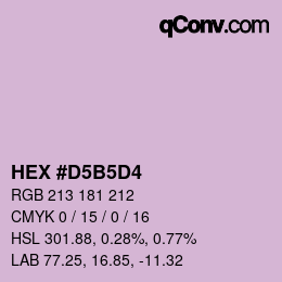颜色代码: HEX #D5B5D4 | qconv.com