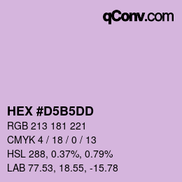 カラーコード: HEX #D5B5DD | qconv.com