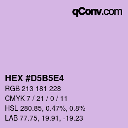 カラーコード: HEX #D5B5E4 | qconv.com