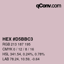カラーコード: HEX #D5BBC3 | qconv.com