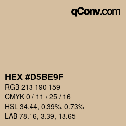 Color code: HEX #D5BE9F | qconv.com