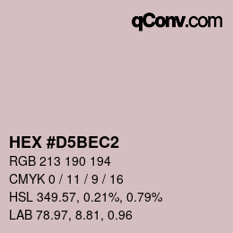 カラーコード: HEX #D5BEC2 | qconv.com
