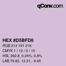 カラーコード: HEX #D5BFD8 | qconv.com