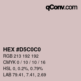 カラーコード: HEX #D5C0C0 | qconv.com