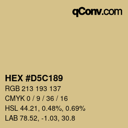カラーコード: HEX #D5C189 | qconv.com