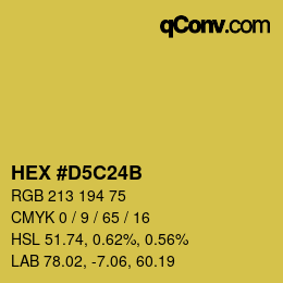 颜色代码: HEX #D5C24B | qconv.com