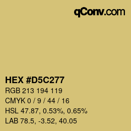 颜色代码: HEX #D5C277 | qconv.com