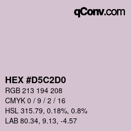 カラーコード: HEX #D5C2D0 | qconv.com