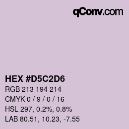 颜色代码: HEX #D5C2D6 | qconv.com