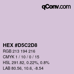 カラーコード: HEX #D5C2D8 | qconv.com