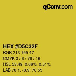 Color code: HEX #D5C32F | qconv.com