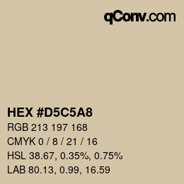 Color code: HEX #D5C5A8 | qconv.com