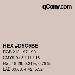 颜色代码: HEX #D5C5BE | qconv.com