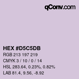 Código de color: HEX #D5C5DB | qconv.com