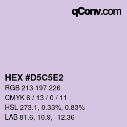 カラーコード: HEX #D5C5E2 | qconv.com