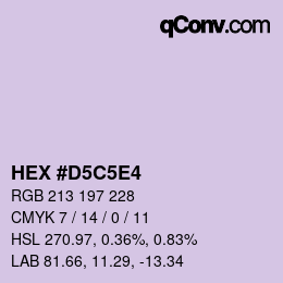 Color code: HEX #D5C5E4 | qconv.com