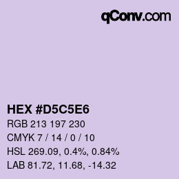 カラーコード: HEX #D5C5E6 | qconv.com