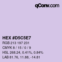 カラーコード: HEX #D5C5E7 | qconv.com