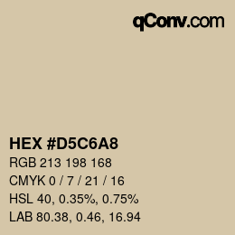 Color code: HEX #D5C6A8 | qconv.com