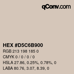 Color code: HEX #D5C6B900 | qconv.com
