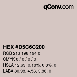 Color code: HEX #D5C6C200 | qconv.com