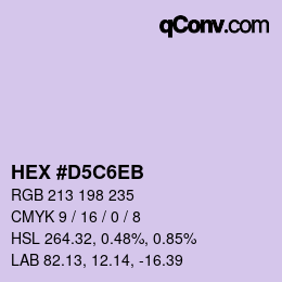 Code couleur: HEX #D5C6EB | qconv.com