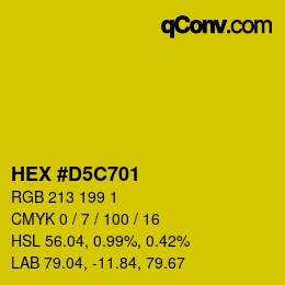 颜色代码: HEX #D5C701 | qconv.com