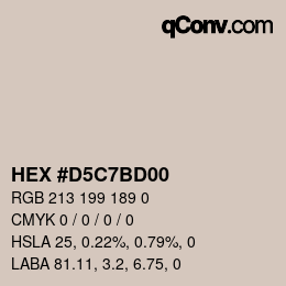 Color code: HEX #D5C7BD00 | qconv.com