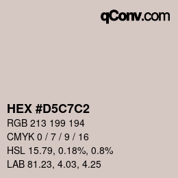 カラーコード: HEX #D5C7C2 | qconv.com