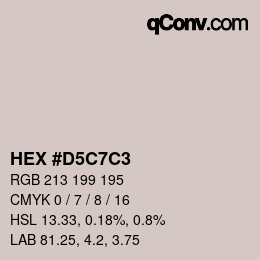 颜色代码: HEX #D5C7C3 | qconv.com
