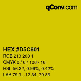 颜色代码: HEX #D5C801 | qconv.com