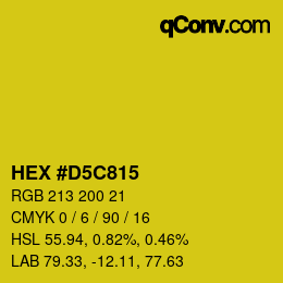 Color code: HEX #D5C815 | qconv.com