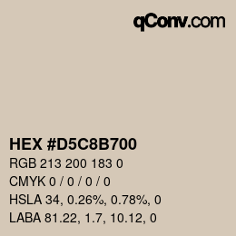 Color code: HEX #D5C8B700 | qconv.com