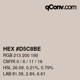カラーコード: HEX #D5C8BE | qconv.com