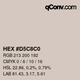 Color code: HEX #D5C8C0 | qconv.com