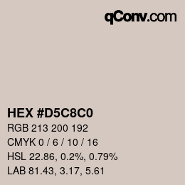 Code couleur: HEX #D5C8C0 | qconv.com