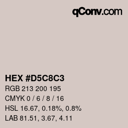 颜色代码: HEX #D5C8C3 | qconv.com