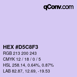 カラーコード: HEX #D5C8F3 | qconv.com