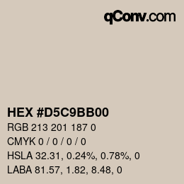 カラーコード: HEX #D5C9BB00 | qconv.com