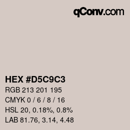 颜色代码: HEX #D5C9C3 | qconv.com