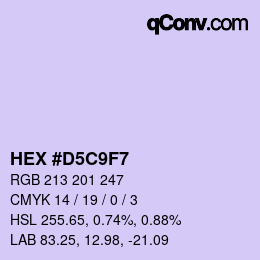 カラーコード: HEX #D5C9F7 | qconv.com