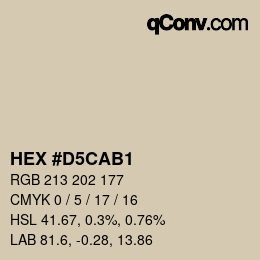 Código de color: HEX #D5CAB1 | qconv.com