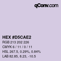 カラーコード: HEX #D5CAE2 | qconv.com