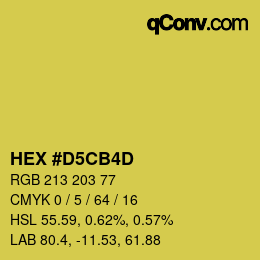 カラーコード: HEX #D5CB4D | qconv.com