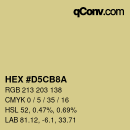 颜色代码: HEX #D5CB8A | qconv.com