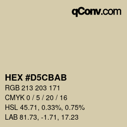 Color code: HEX #D5CBAB | qconv.com