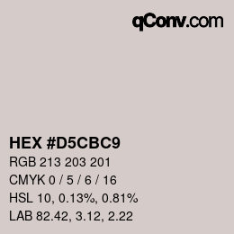 Farbcode: HEX #D5CBC9 | qconv.com